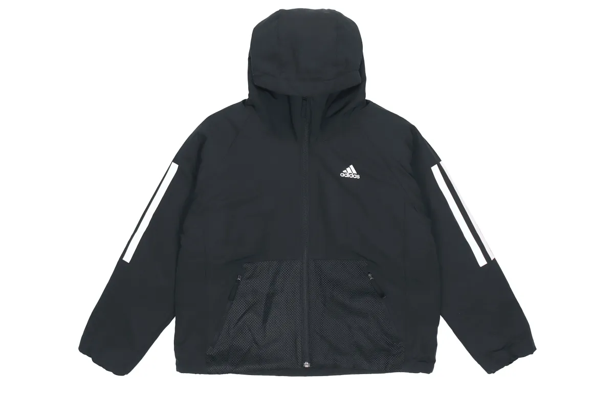 Adidas Puffer Jackets Women's Black Hooded Moderate Other