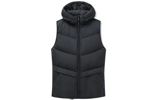 ANTA Vests Women's Black Hooded Non Detachable Thickened And Fleece Lined Other