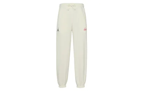 Jordan Valentine's Day Knitted Sweatpants Women's Sail White Moderate Cuffed Pants