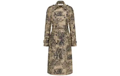 DIOR Trench Coats Women's Yellow Lapel Moderate