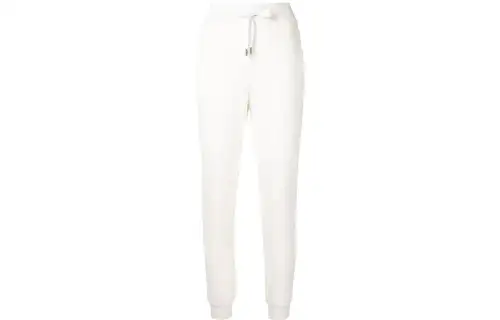 GUCCI Knitted Sweatpants Women's White Moderate Skinny Pants
