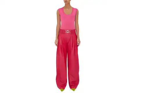 Bottega Veneta Casual Pants Women's Red Moderate Straight Fit Pants