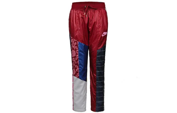 Nike Knitted Sweatpants Women's Red Moderate Straight Fit Pants