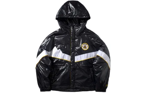 Li Ning Puffer Jackets Women's Standard Black Hooded Thickened