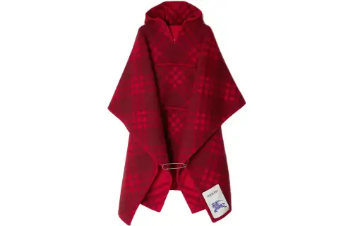 【Previous Season】check wool blanket cape