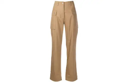 LOEWE Cargo Pants Women's Khaki Moderate Straight Fit Pants
