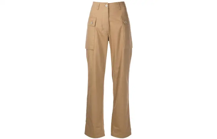 LOEWE Cargo Pants Women's Khaki Moderate Straight Fit Pants