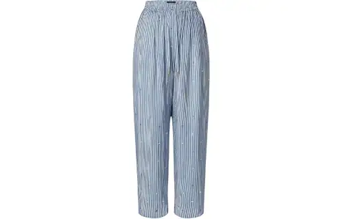 LOUIS VUITTON Bejeweled Pinstripe Baggy Pajama Pants