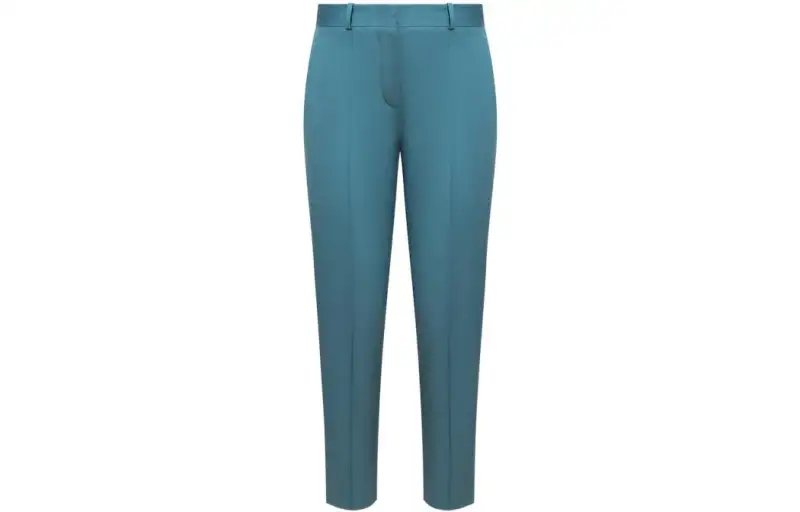 Loro Piana Casual Pants Women's Sea Blue Straight Fit Pants