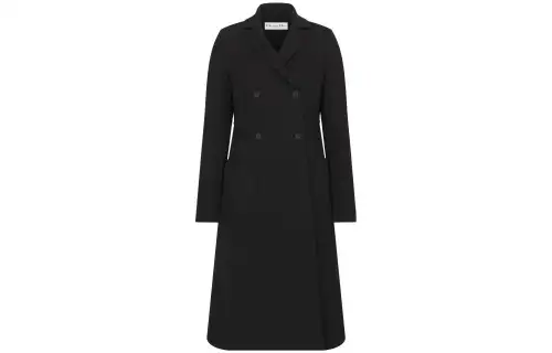 DIOR Coats Women's Black Lapel Moderate