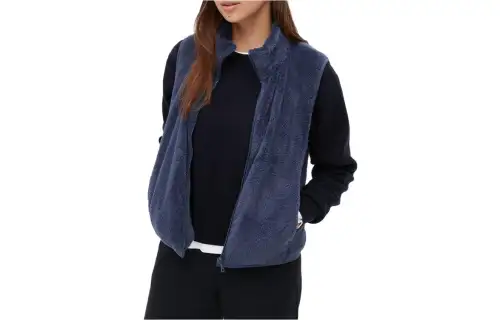 UNIQLO Vests Women's Dark Blue Stand Collar Moderate Other