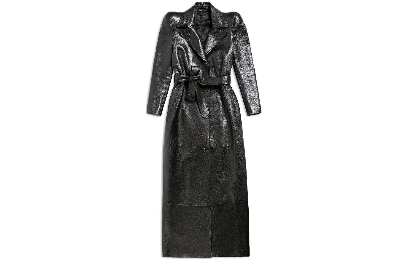 Balenciaga Leather Jackets Women's Black Lapel Moderate Other