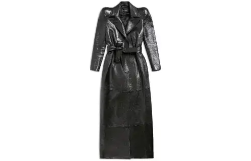 Balenciaga Leather Jackets Women's Black Lapel Moderate Other