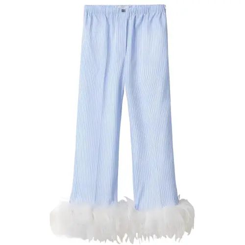 MIU MIU Elasticated Waistband Striped Trousers