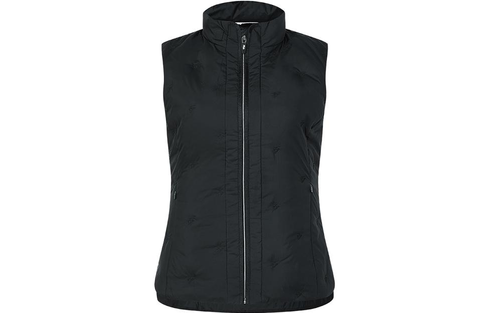 FILA Golf Down Vests Women's Pitch Black Stand Collar Moderate Other