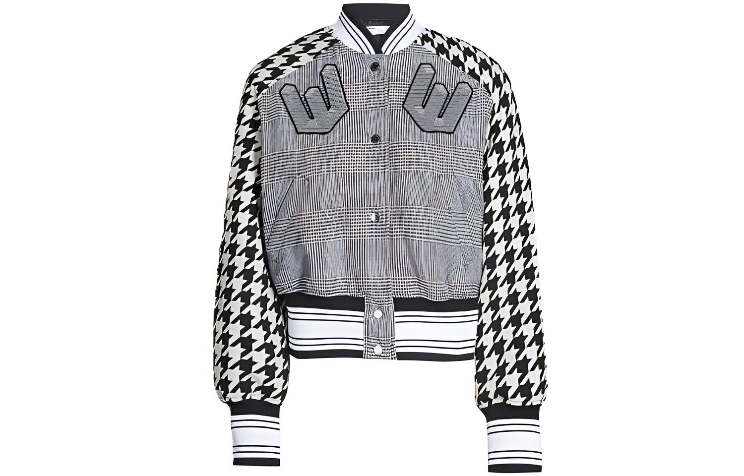 Женская куртка OFF-WHITE OFF-WHITE SS21 Logo (черно-белая в гусиную лапку)