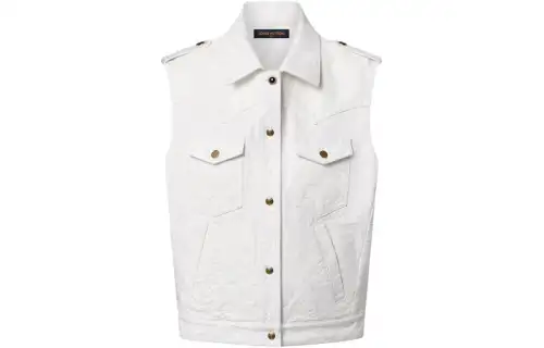 LOUIS VUITTON Monogram Jacquard Sleeveless Denim Jacket