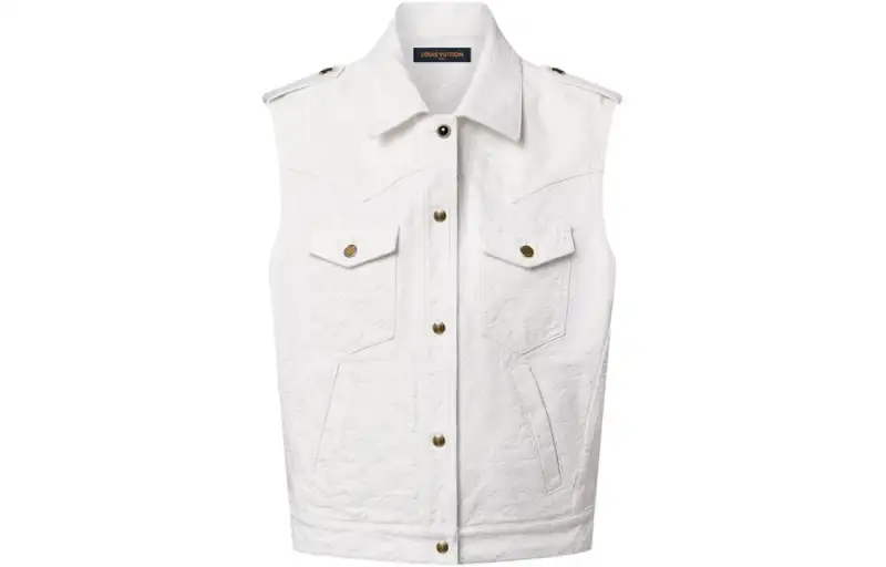 LOUIS VUITTON Monogram Jacquard Sleeveless Denim Jacket
