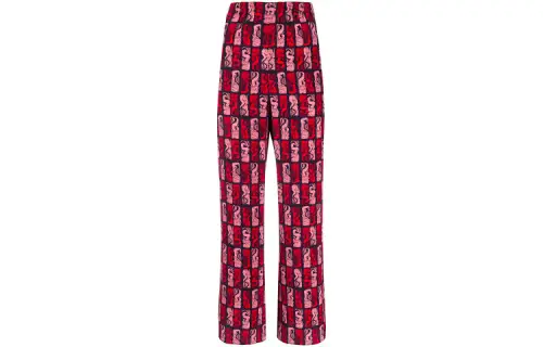 KENZO Casual Pants Women's Red Moderate Straight Fit Pants