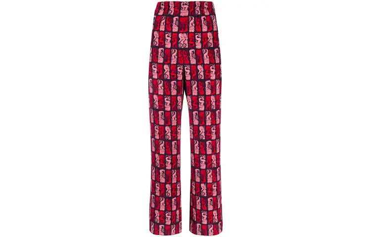 KENZO Casual Pants Women's Red Moderate Straight Fit Pants