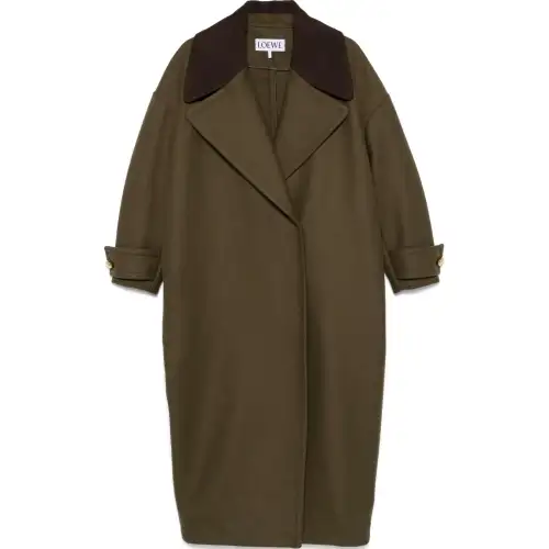 LOEWE FW24 Coat Women's Olive Green