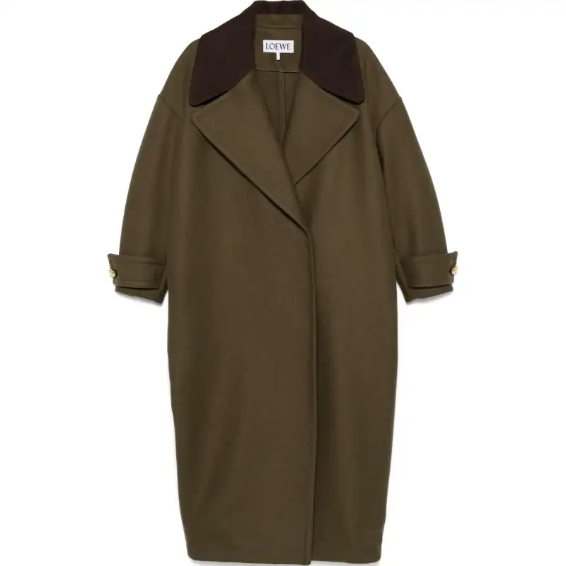LOEWE FW24 Coat Women's Olive Green