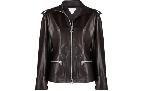 Bottega Veneta Leather Jackets Women's Brown Hooded Moderate Other