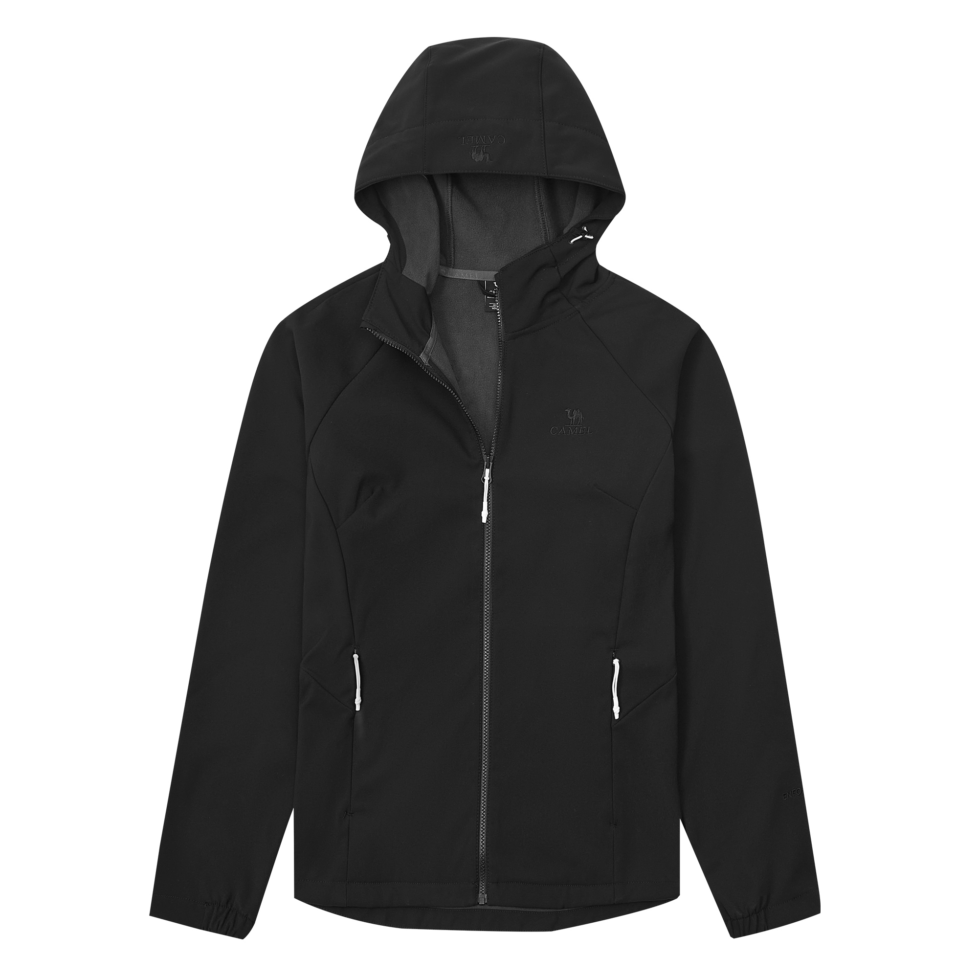 CAMEL Camel Urban Function Series Polar Fleece Lined Soft Shell Solid Color Warm Waterproof Breathable Hooded Zipper Cardigan Jacket Women