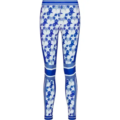 DIOR Leggings Women's Blue Moderate Slim Fit Pants