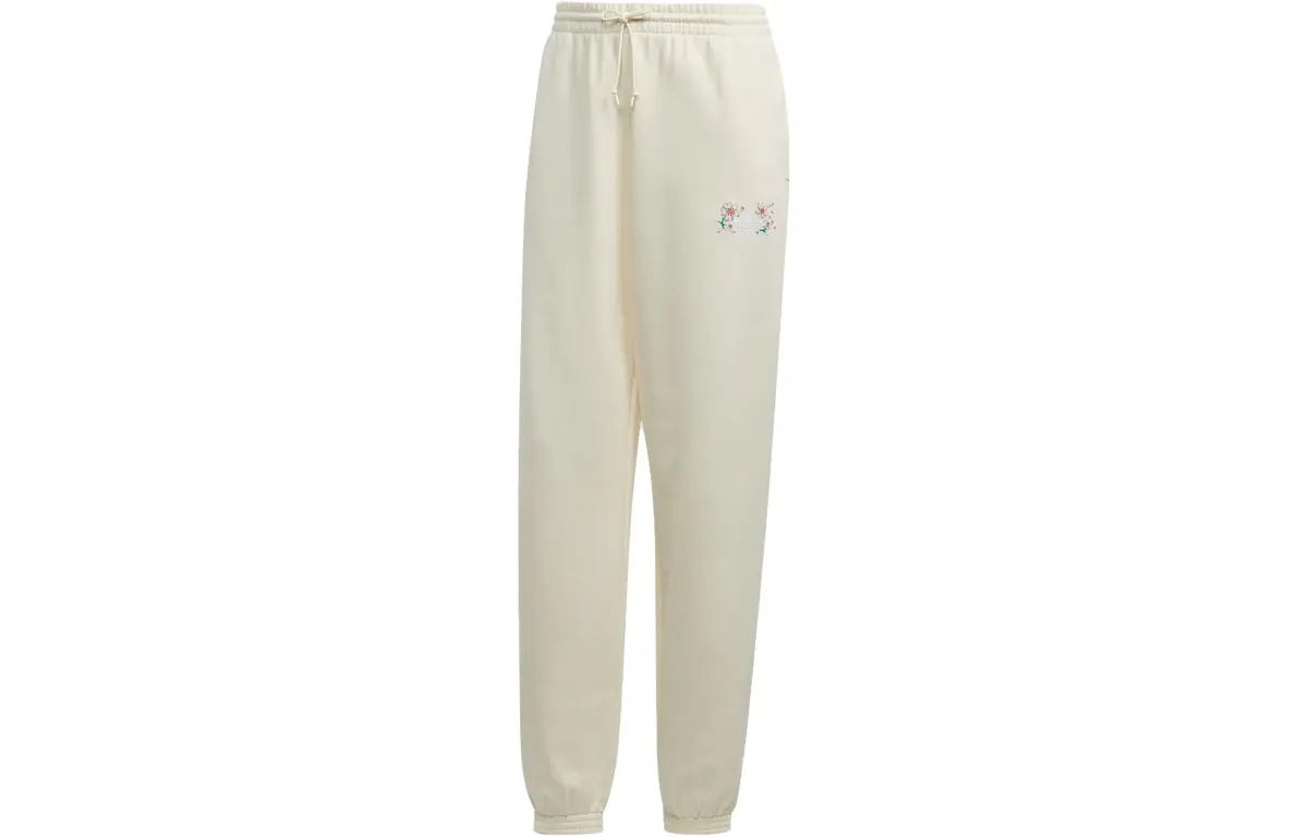 Adidas Originals Cherry Blossom Limited Series Knitted Sweatpants Women's Ivory Moderate Cuffed Pants