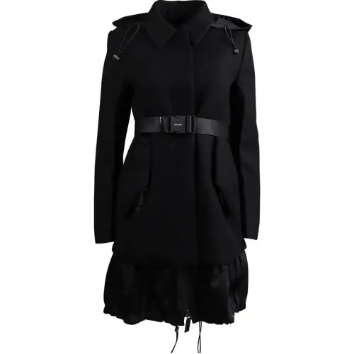 PRADA Coats Women's Black Lapel Moderate