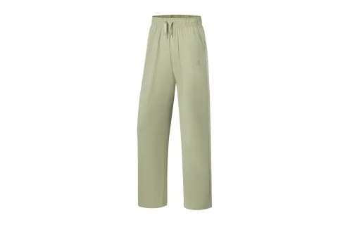 Li Ning Fitness Series Knitted Sweatpants Women's Elm Branch Green Moderate Straight Fit Pants