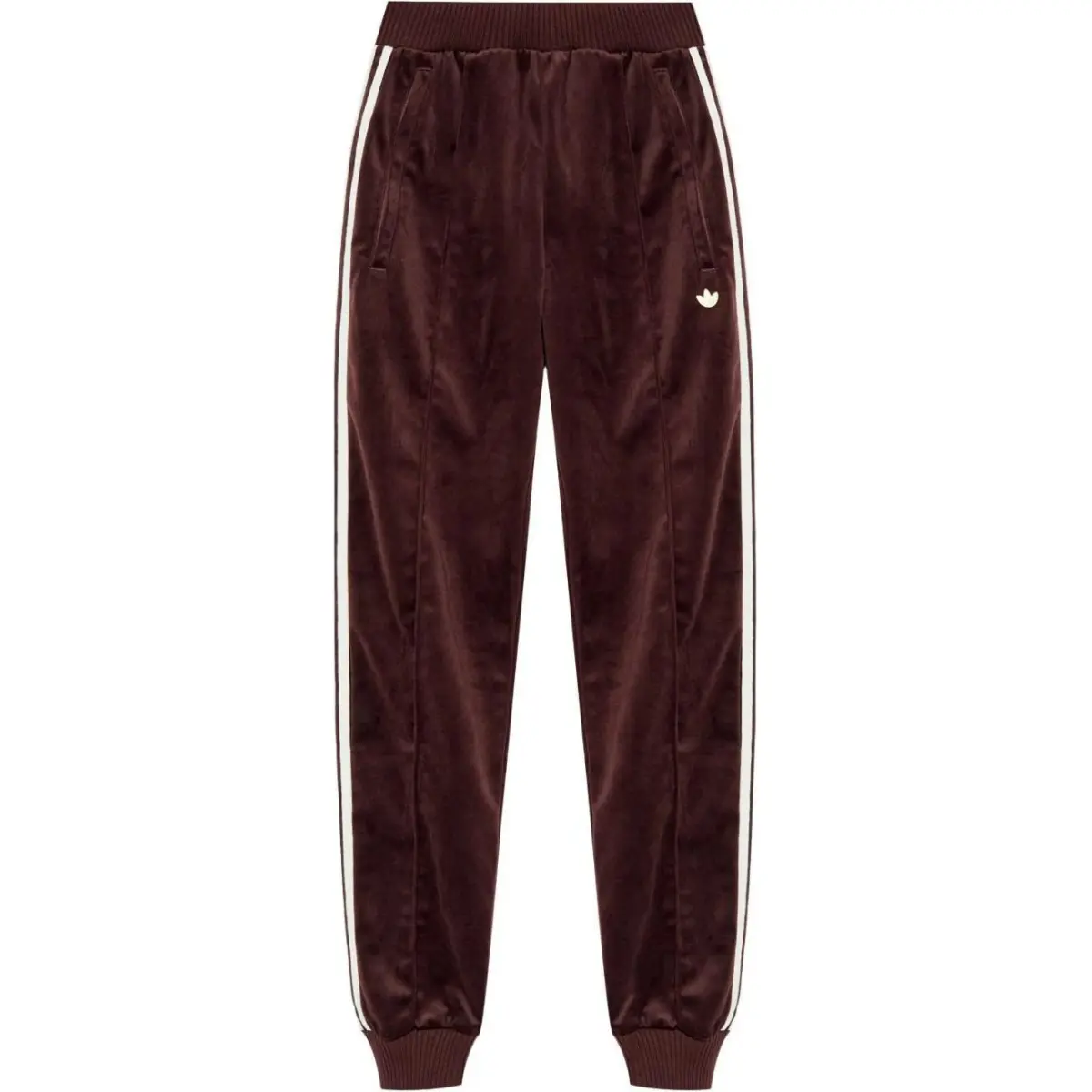 Adidas logo-patch velvet track pants