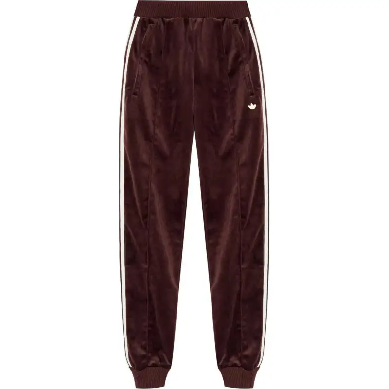 Adidas logo-patch velvet track pants