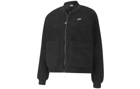 PUMA Velvet Jackets Women's Black Baseball Collar Moderate