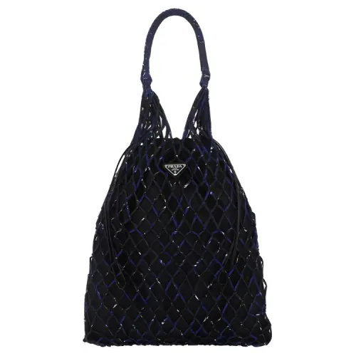 PRADA Metal Accessories Fabric Handbag Women's Multicolor