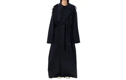 Balenciaga Oversize Trench Coat Black