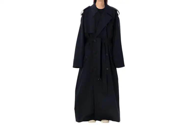 Balenciaga Oversize Trench Coat Black