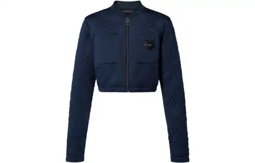 LOUIS VUITTON SS23 Cropped Coat Women's Dark Blue