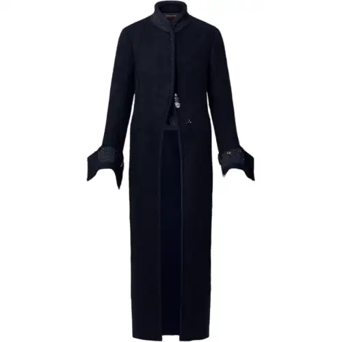 LOUIS VUITTON High Neck Riding Coat Women's Black