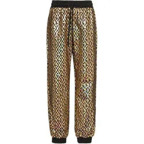 GUCCI Knitted Sweatpants Women's Gold