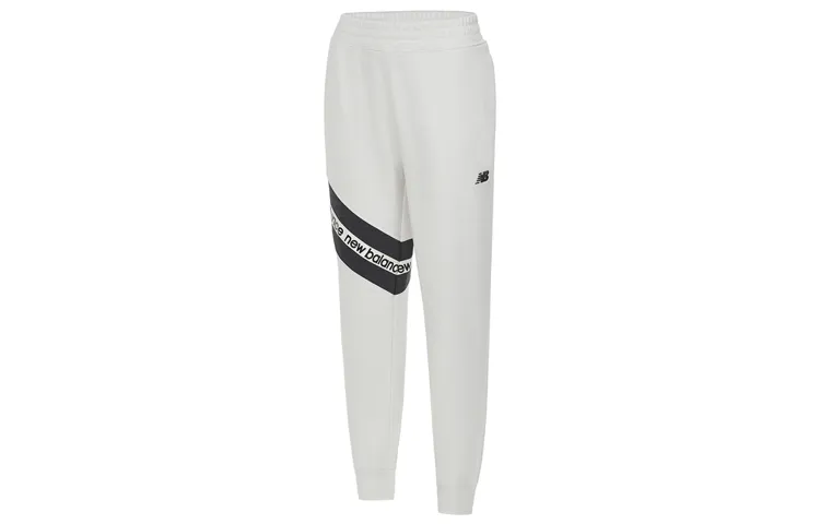 New Balance Knitted Sweatpants Women's White Moderate Straight Fit Pants