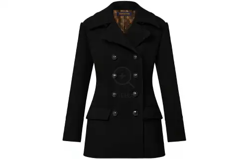 LOUIS VUITTON SS22 Velvet feel Coat Women's Black