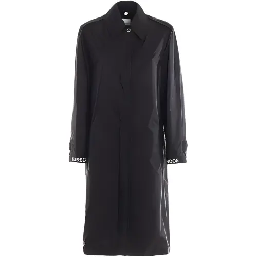 Burberry Trench Coats Women's Black Lapel Moderate