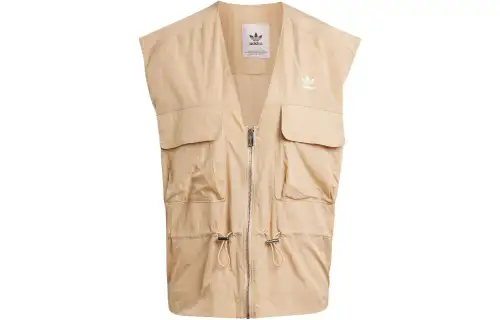 Adidas Originals Logo Embroidered Zip Up Vest
