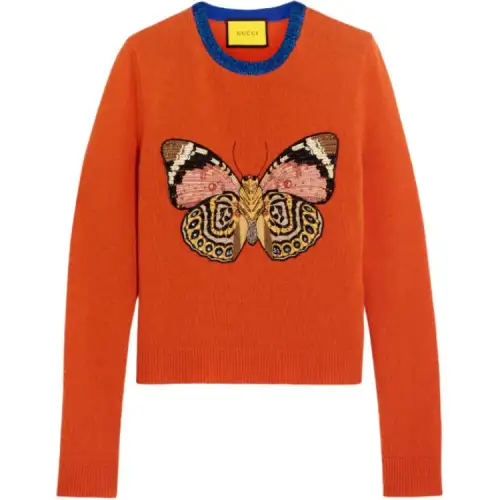 GUCCI Knitwear Women's Orange Crew Neck Moderate