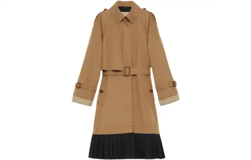 GUCCI Trench Coats Women's Brown Lapel Moderate