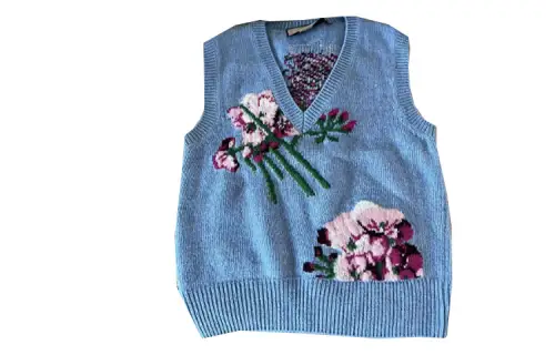 GUCCI Vests Women's Blue V Neck Moderate Other