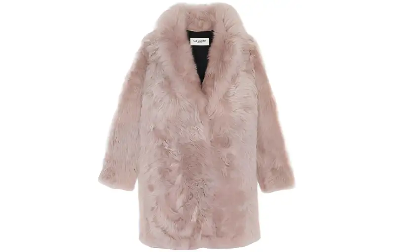 SAINT LAURENT Shearling Long-Sleeved Coat