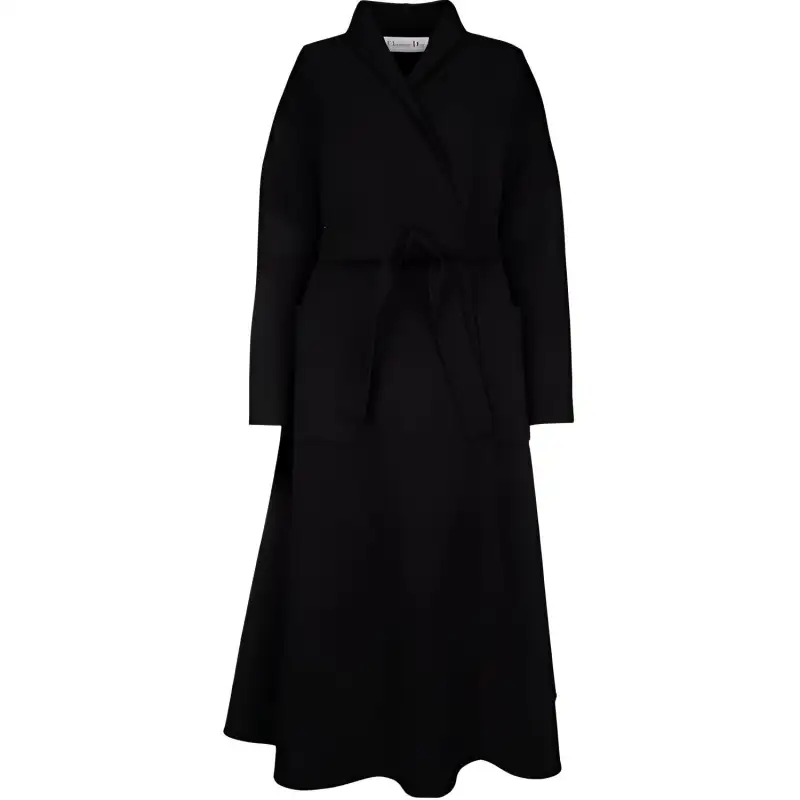 DIOR Coats Women's Black Lapel Moderate